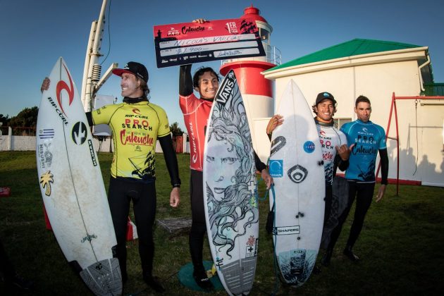 Pódio, Rip Curl Pro Search 2019, Ilha Grande de Chiloé, Chile. Foto: Luis Barra.