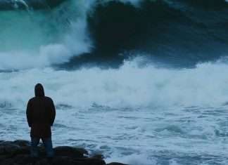 Surfista de Bornholm Island