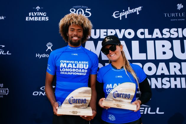 Kaniela Stewart e Sophia Culhane, Classic Malibu, First Point, Malibu Beach, Califórnia (EUA). Foto: WSL / Beatriz Ryder.