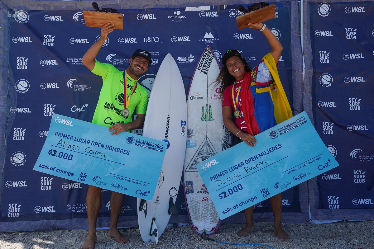 Alonso Correa e Dominic Barona são campeões da Copa Sails of Change Galápagos.