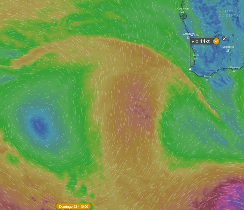 O máximo do swelll será na segunda-feira, storm, com altura de 4,5-5 metros. Condições que penso são extremas. Segundo a previsão, mas ainda é um pouco cedo para afirmar, o vento melhora na quinta. Termos condições excelentes na sexta dia 28/04, veremos.