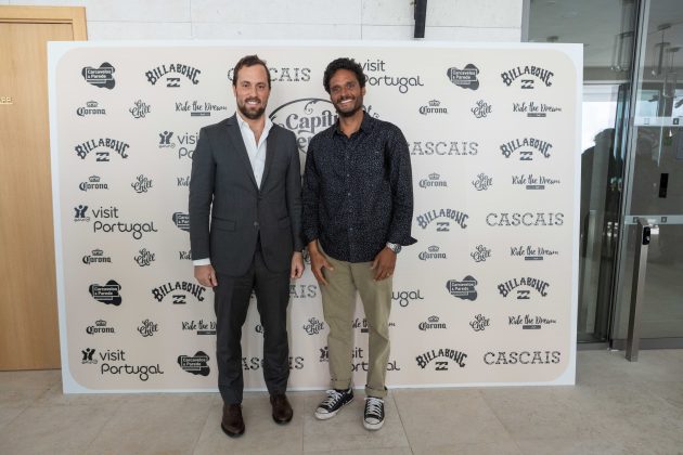 Rui Costa, Francisco Kreye (Vereador do Desporto da Câmara de Cascais), Conferência de Imprensa, Capítulo Perfeito 2024, Portugal. Foto: Divulgação.