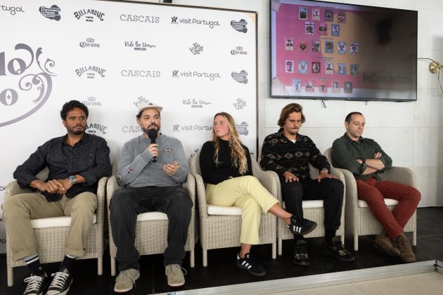 Rui Costa, Pedro Soeiro Dias, Francisca Veselko, Nic Von Rupp e Tiago Pires, Conferência de Imprensa, Capítulo Perfeito 2024, Portugal. Foto: Divulgação.