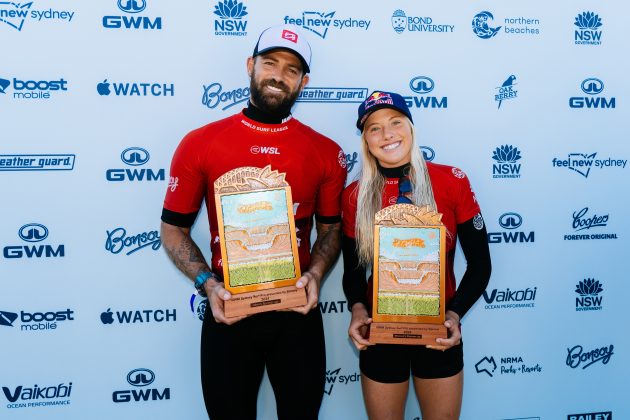 Alejo Muniz e Isabella Nichols, Sydney Surf Pro 2024, North Narrabeen, New South Wales, Austrália. Foto: WSL / Cait Miers.