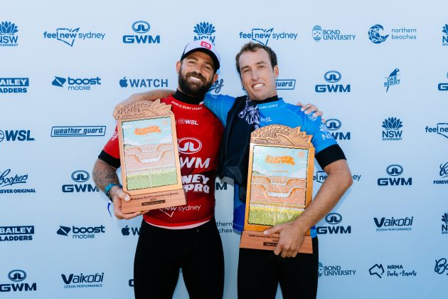 Alejo Muniz e Jordan Lawler, Sydney Surf Pro 2024, North Narrabeen, New South Wales, Austrália. Foto: WSL / Cait Miers.