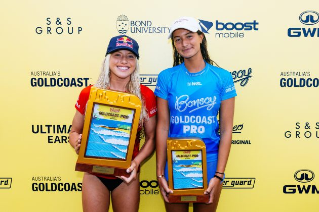 Erin Brooks e Luana Silva, Gold Coast Pro 2024, Snapper Rocks, Austrália. Foto: WSL / Cait Miers.