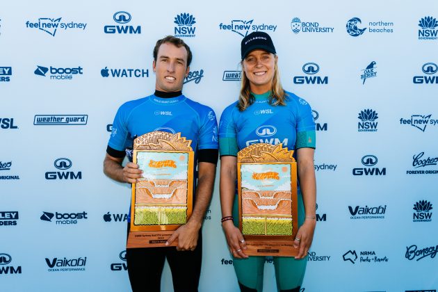 Jordan Lawler e Isabella Nichols, Sydney Surf Pro 2024, North Narrabeen, New South Wales, Austrália. Foto: WSL / Cait Miers.