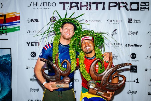 John John Florence e Italo Ferreira, Tahiti Pro 2024, Teahupoo. Foto: WSL / Matt Dunbar.