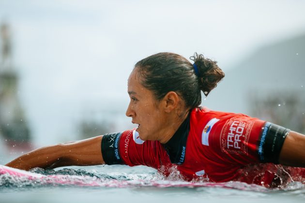 Vahine Fierro, Tahiti Pro 2024, Teahupoo. Foto: WSL / Sloane.