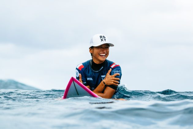 Vahine Fierro, Tahiti Pro 2024, Teahupoo. Foto: WSL / Sloane.