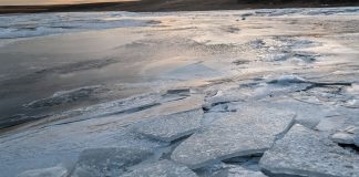 Mar congela na Terra do Fogo