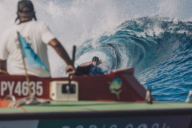 Gabriel Medina, Jogos Olímpicos 2024, Teahupoo, Taiti. Foto: ISA / Pablo Franco.