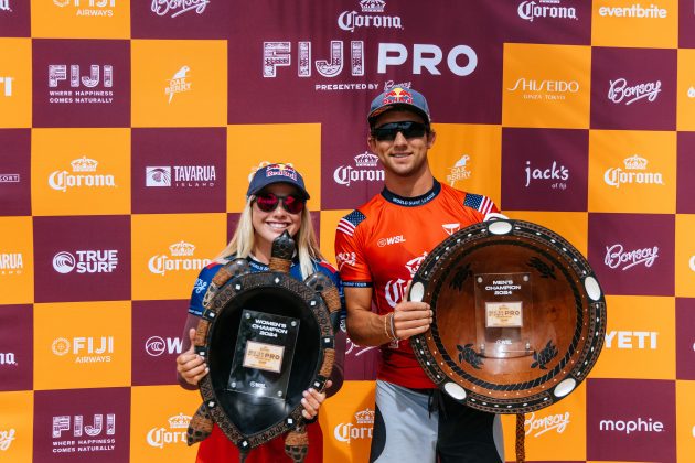 Erin Brooks e Griffin Colapinto, Fiji Pro 2024, Cloudbreak, Tavarua. Foto: WSL / Matt Dunbar.