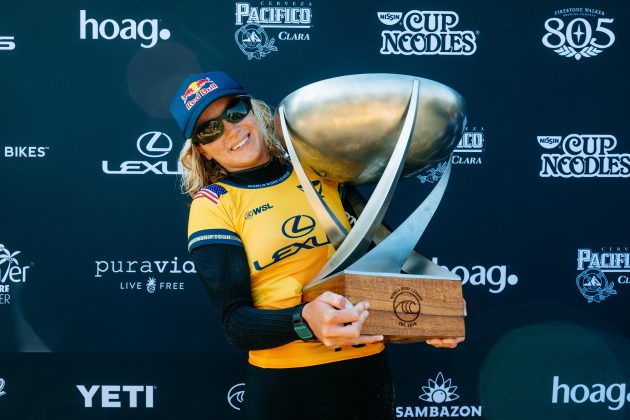 Caitlin Simmers, WSL Finals 2024, Trestles, Califórnia (EUA). Foto: WSL / Thiago Diz.