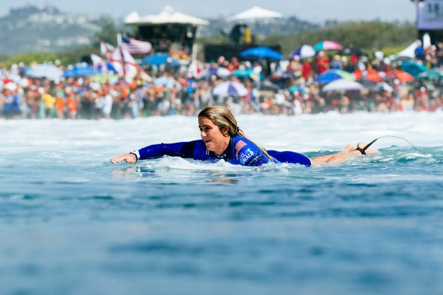 Caroline Marks, WSL Finals 2024, Trestles, Califórnia (EUA). Foto: WSL / Heff.