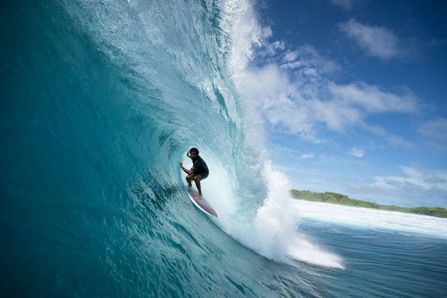 Mikey February, Four Seasons Maldives Surfing Championships Trophy, Sultans, Maldivas. Foto: Jon Frank.