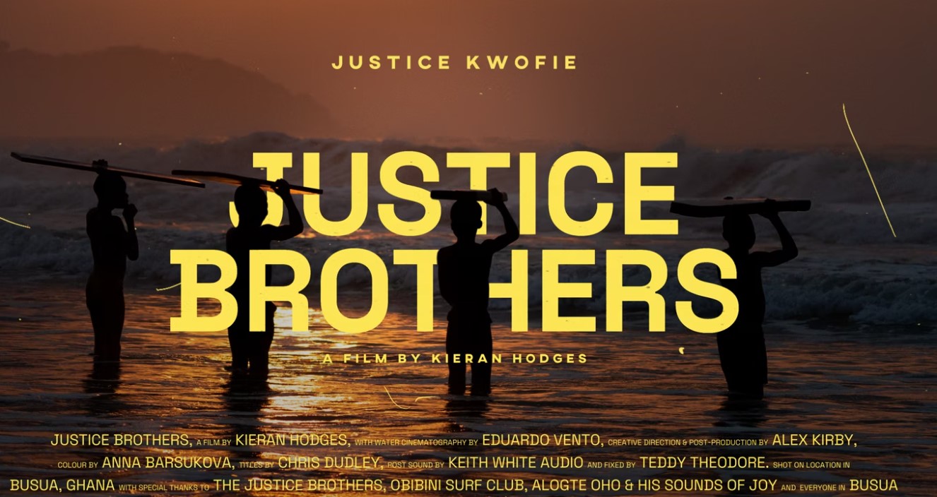 Cartaz do filme Justice Brothers – surfe em Gana. 2024.