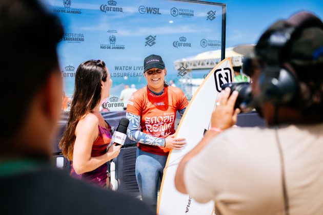 Isabella Nichols, Corona Saquarema Pro 2024, Itaúna, Rio de Janeiro. Foto: WSL / Thiago Diz.