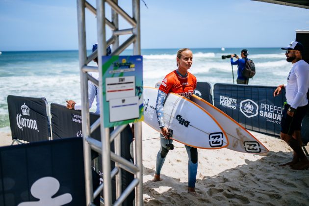 Isabella Nichols, Corona Saquarema Pro 2024, Itaúna, Rio de Janeiro. Foto: WSL / Thiago Diz.