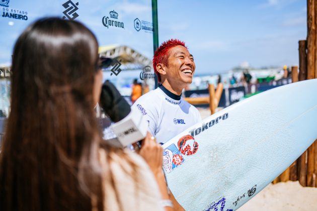 Keijiro Nishi, Corona Saquarema Pro 2024, Itaúna, Rio de Janeiro. Foto: WSL / Thiago Diz.