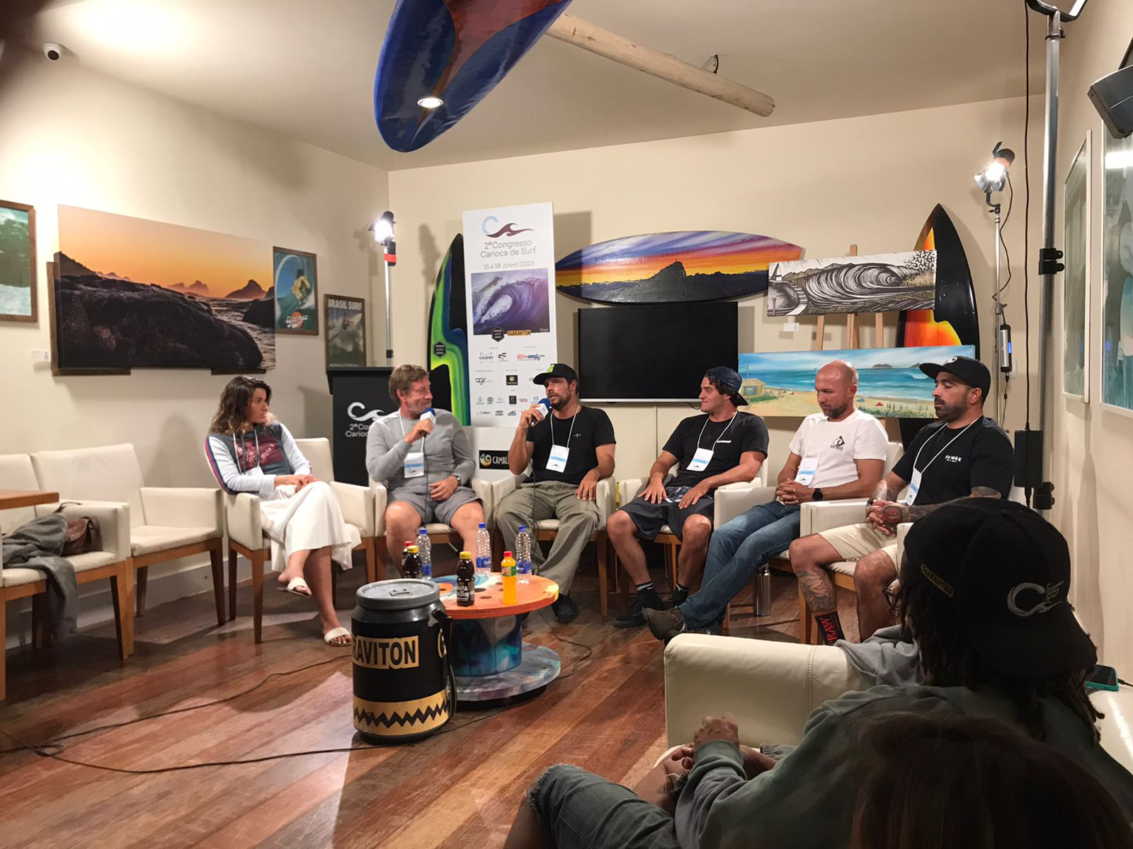 Painel Big Riders edição 2023 – Michaela Fregonese, Alemão de Maresias, Fabiano Passos, Pedro Calado, Stephan Figueiredo e Gabriel Sodré.