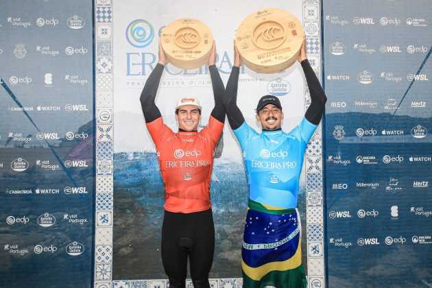 Callum Robson e Samuel Pupo, Ericeira Pro 2024, Ribeira D'Ilhas, Portugal. Foto: WSL / Masurel.