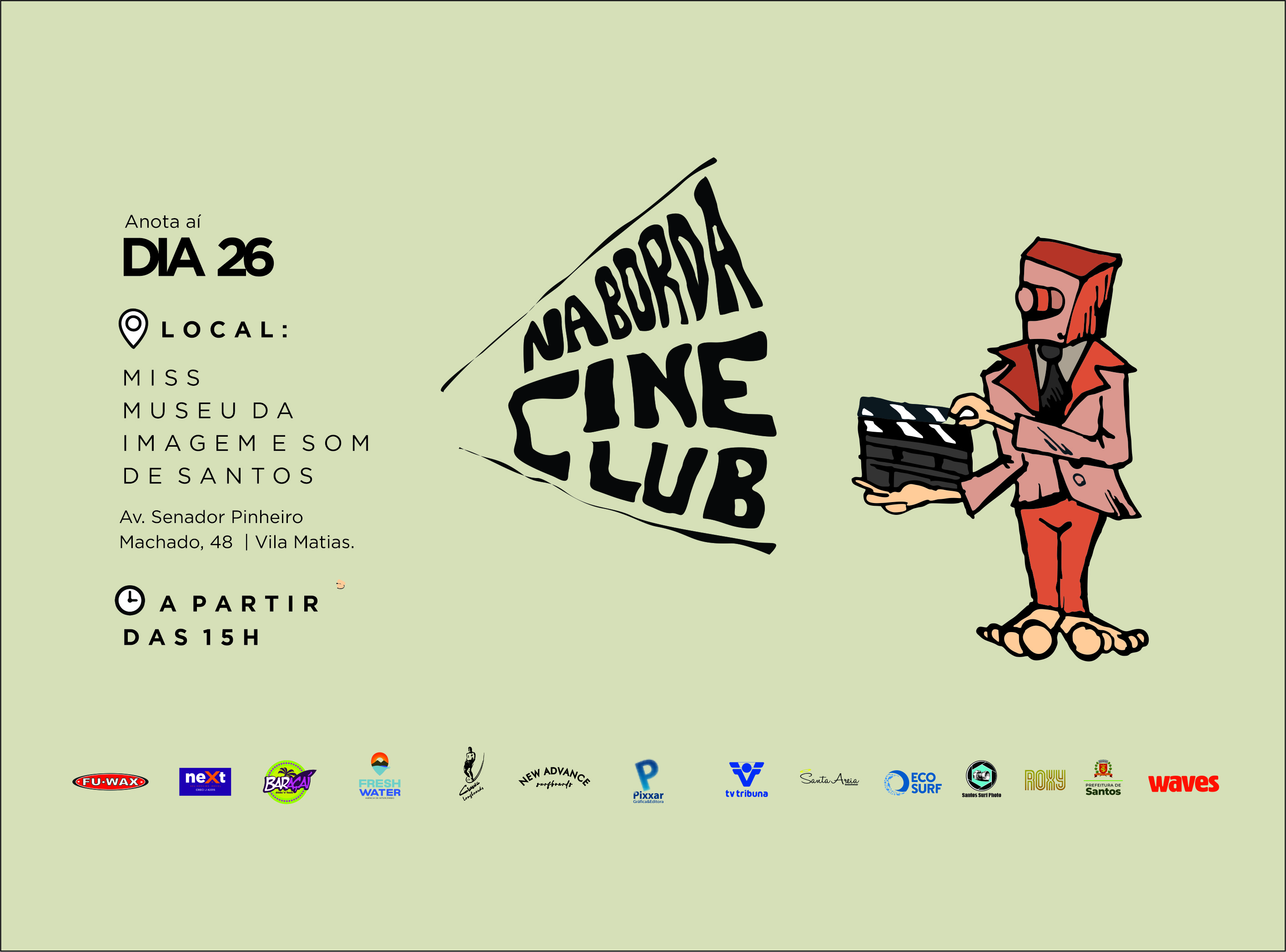 Cartaz do Naborda Cine Club.