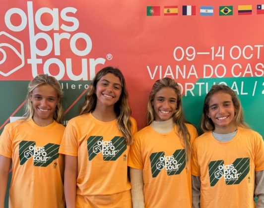 Julia, Paula e Eduarda Stefani e Maeva Guastalla, Circuito Semillero Olas Pro Tour 2024, Portugal. Foto: To Mane.