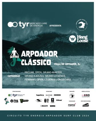 cartaz classico_vFINAL, Arpex Finals, 2ª etapa do circuito Tyr Energia Arpoador Surf Club 2024. Foto: Federico Zambonini.