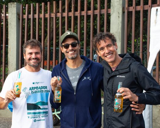 Guilherme Aguiar, Bruno Coutinho e Sifu, Cerveja Praya Arpoador Clássico 2024. Foto: Federico Zambonini.