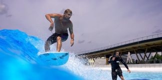 Três horas na piscina alemã