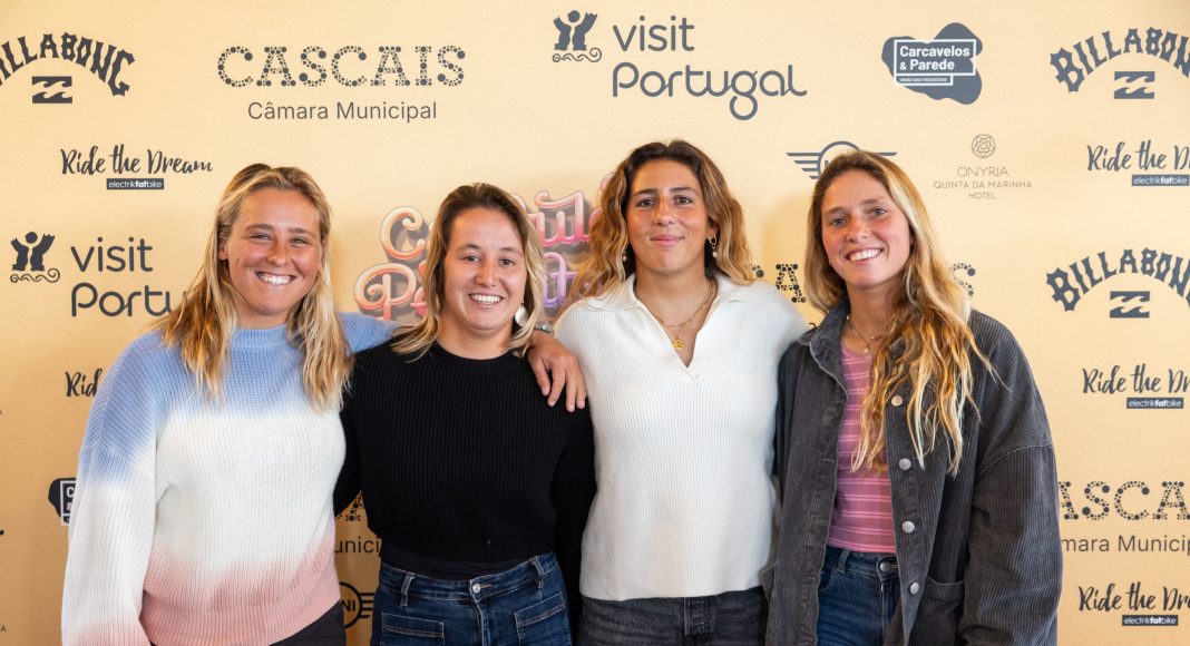 Hopkins, Cardoso, Lopes, Veselko, Coletiva de Imprensa, Capítulo Perfeito powered by Billabong, Carcavelos, Portugal. Foto: Divulgação.