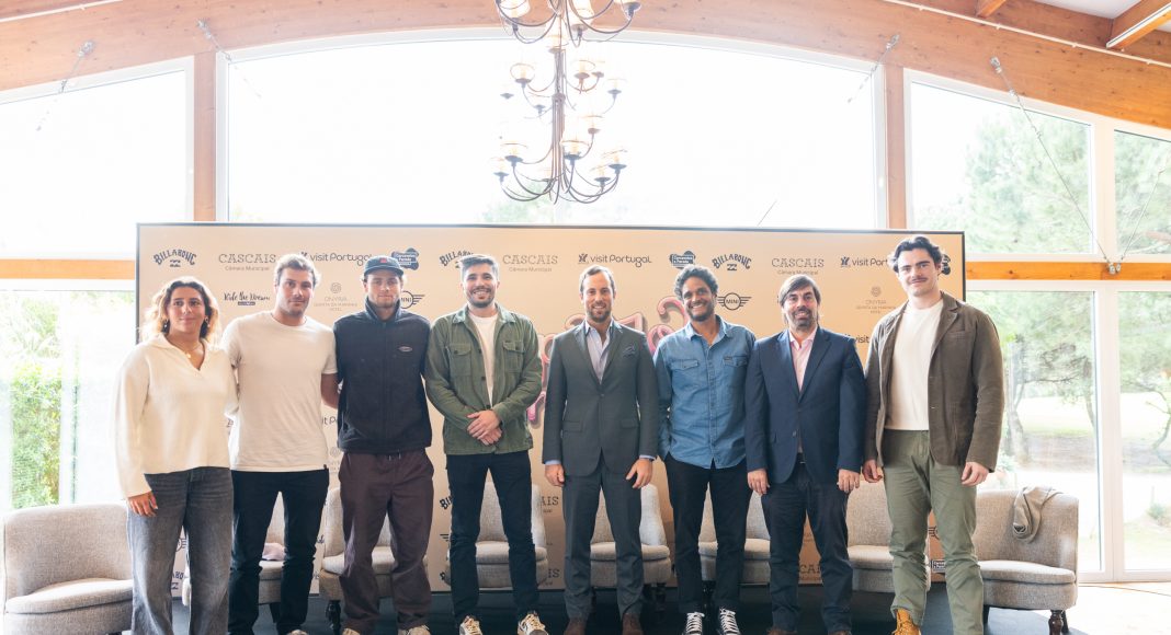 Lopes, Boonman. Mendonça, Branco, Kreye, Costa, Alves, Lima, Coletiva de Imprensa, Capítulo Perfeito powered by Billabong, Carcavelos, Portugal. Foto: Divulgação.