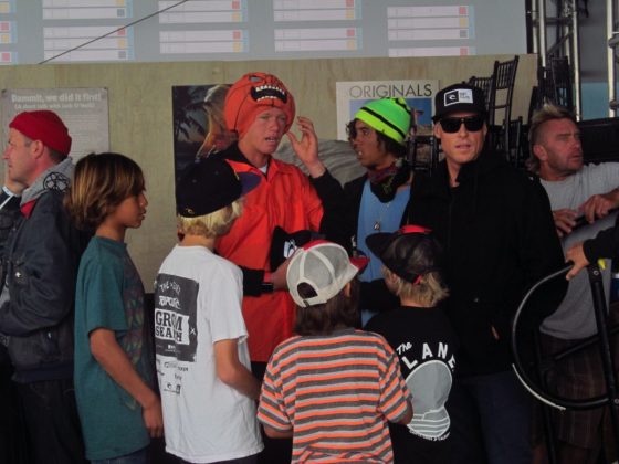 John Florence e Mick Fanning, O'Neill Cold Water Classic 2012, Steamer Lane (EUA). Foto: Redação Fluir.