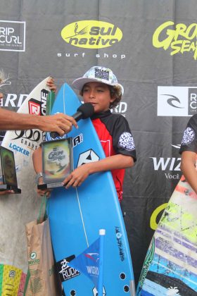 Kauê Germano, Rip Curl Grom Search 2013, praia do Tombo, Guarujá (SP). Foto: João Carvalho.