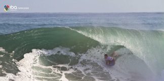 Bodyboarder encara o valão