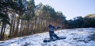 Digiácomo encara neve em Floripa (SC)