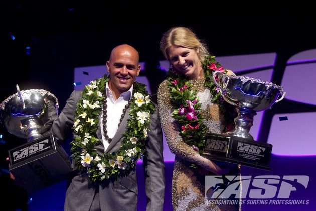 Kelly Slater e Stephanie Gilmore. Foto: Gabriel Menezes.