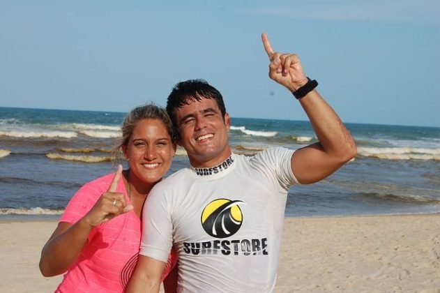 Frederico e Jamile Circuito Cearense de Bodyboard 2015, praia do Futuro, Fortaleza. Foto: Lima Jr. .