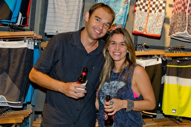 Paulo Schwarz e Patricia Bondan, festa de lançamento da loja da Quiksilver em Ipanema, Rio de Janeiro. Foto: Eduardo Farias.