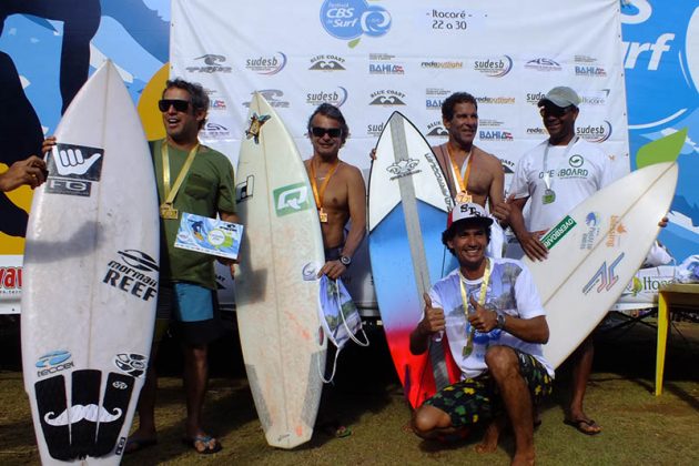 Pódio Kahuna , Brasileiro Master 2015, Tiririca, Itacaré (BA). Foto: Patrick Toledo.