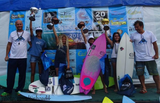 Pódio (3) Sebastianense de Surf, etapa final, Maresias. Foto: Waltinho Adil.