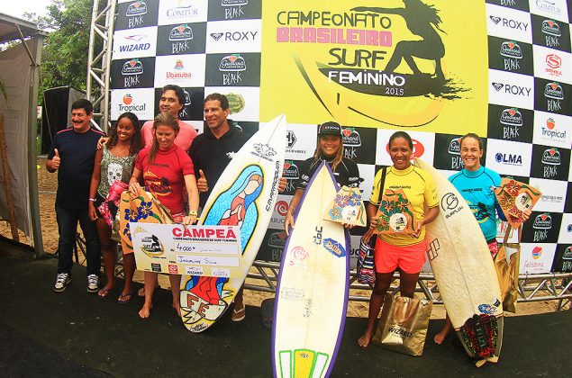 Pódio Profissional Brasileiro Feminino 2015, Itamambuca, Ubatuba (SP). Foto: Aleko Stergiou.