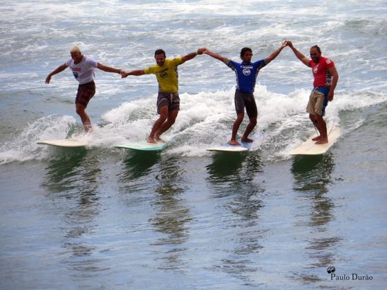 Caio, Viudes, Olinto e Thiago Mariano. Macumba Longboard Classic. Foto: Paulo Durão.