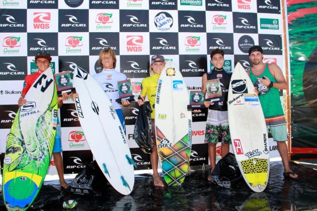 Pódio Mirim, Rip Curl Grom Search 2016, Praia da Ferrugem, Garopaba (SC). Foto: Basílio Ruy.