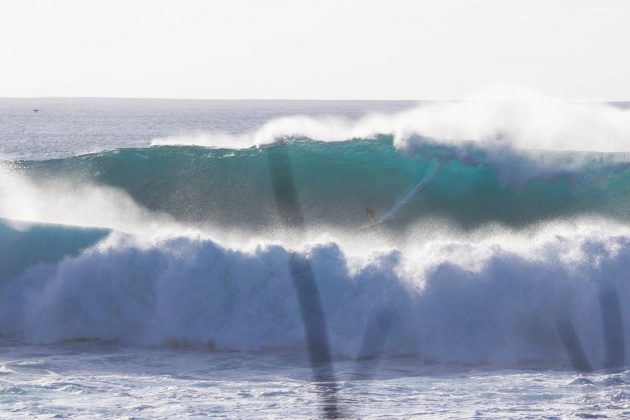 Bruce Bocão em Waimea no dia em que o Eddie foi cancelado, Havaí. Foto: Arquivo pessoal.