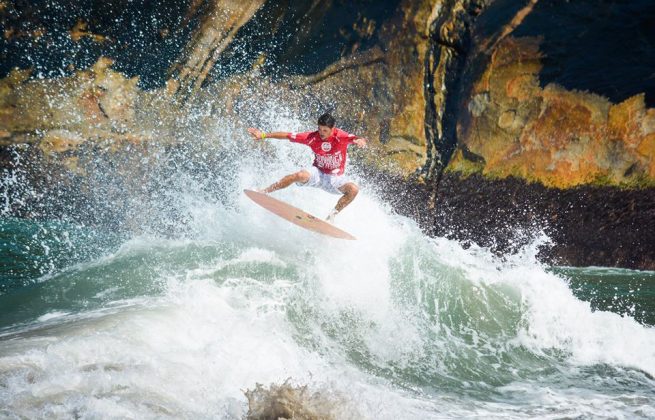 Leandro Azevedo, Mundial de Skimboard 2016, Sununga, Ubatuba (SP). Foto: Lorena Orsi.