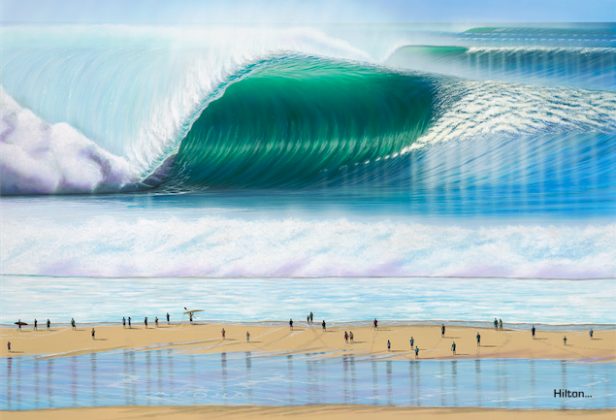 Fãs de Hilton Alves, o artista das ondas perfeitas, já podem adquirir suas artes diretamente no Brasil. Foto: Arquivo pessoal Hilton Alves.