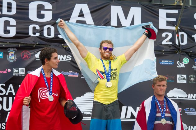 Pódio Masculino, INS ISA World Surfing Games 2016, Jacó, Costa Rica. Foto: ISA / Jimenez.