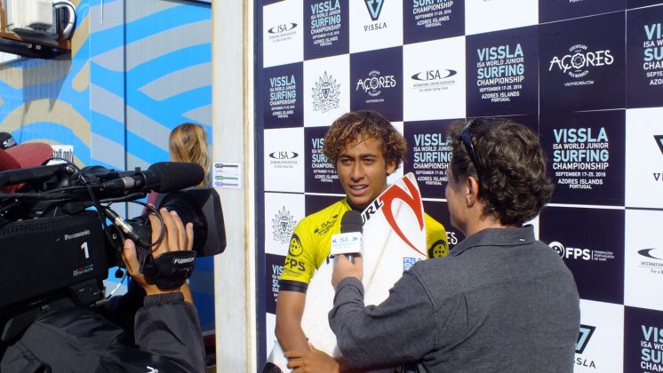 Samuel Pupo, VISSLA ISA World Junior Surfing Championship 2016, Açores, Portugal. Foto: Patrick Toledo.